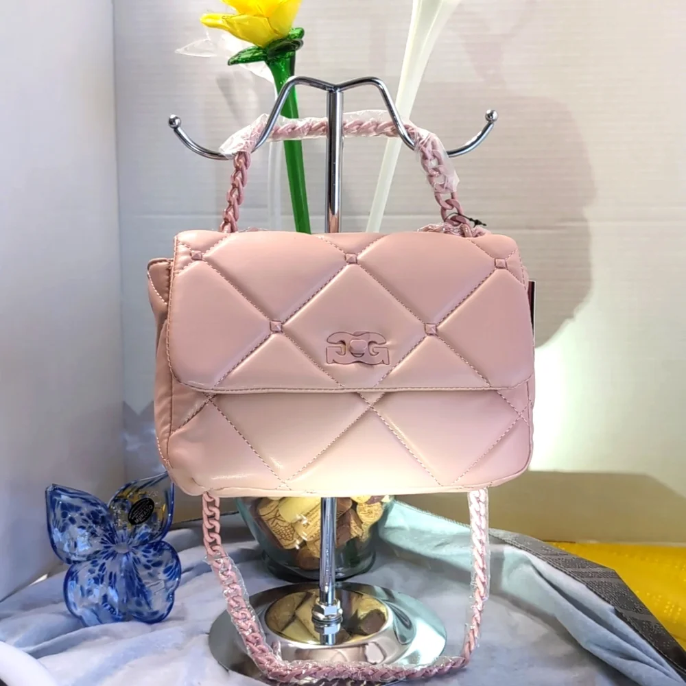 Gilda Paris G Logo Pink Quilted Women's Crossbody